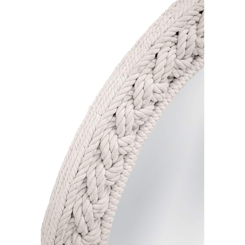 Image 3 Island White Braided Rope 42 inch Round Oversized Wall Mirror more views