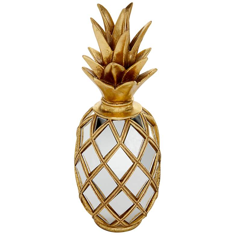 Image 4 Islander 15" High Gold Mirrored Pineapple Sculpture more views