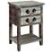 Islander 18" Wide Weathered Brown 2-Drawer End Table