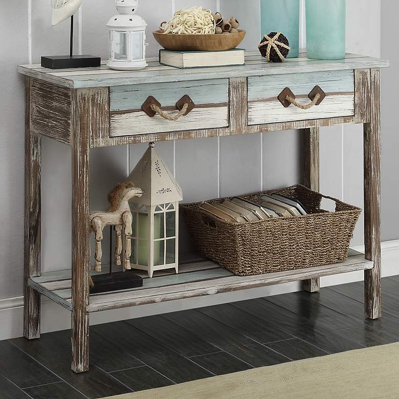 Islander 43&quot; Wide Weathered Brown 2-Drawer Console Table