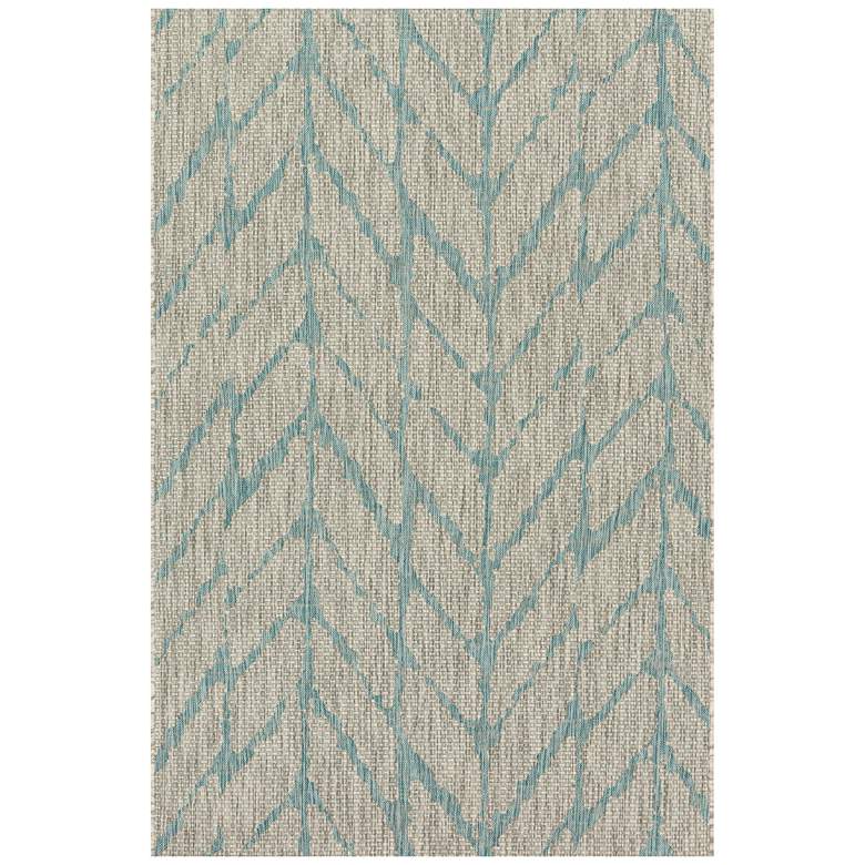 Image 2 Isle IE-02 5&#39;3 inchx7&#39;7 inch Mist and Aqua Outdoor Area Rug more views