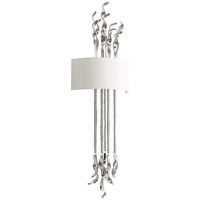 Image 1 Islet 17 inch Wide Chrome Glass and White Wall Sconce