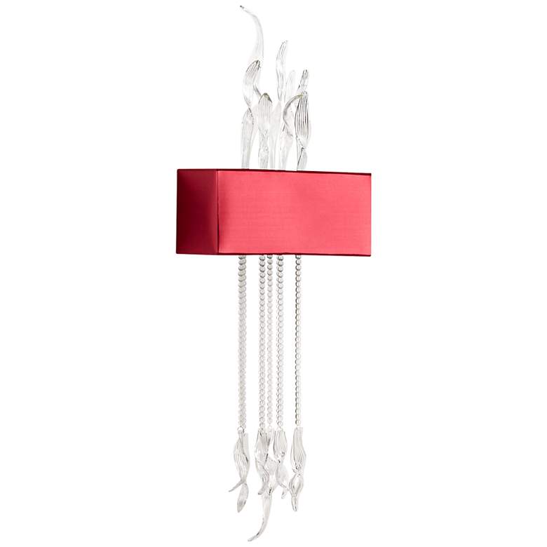 Image 1 Islet 17 inch Wide Clear Glass and Red Wall Sconce