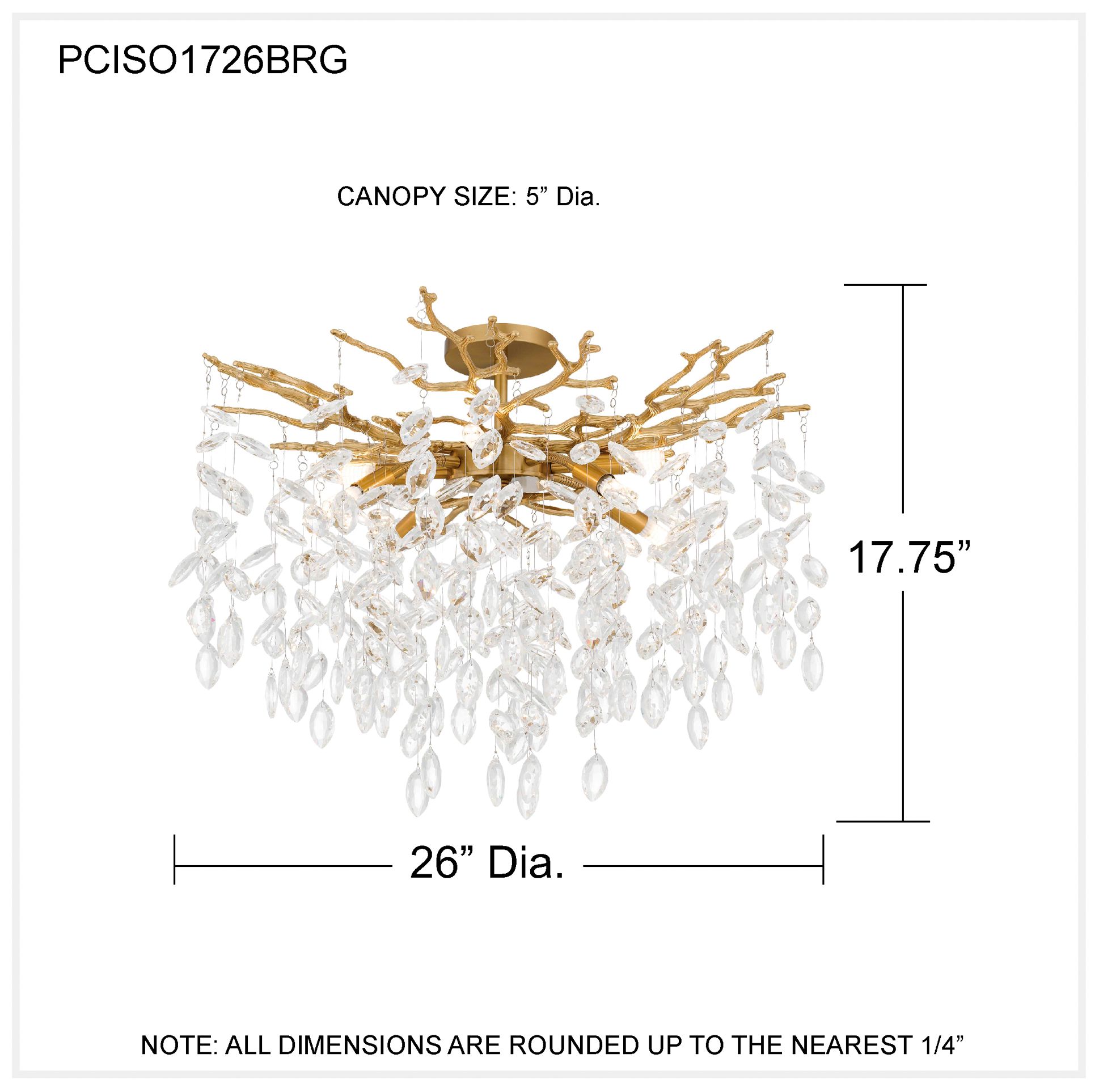 Image 6 Isobel 8-Light Brushed Gold Semi-Flush Mount more views