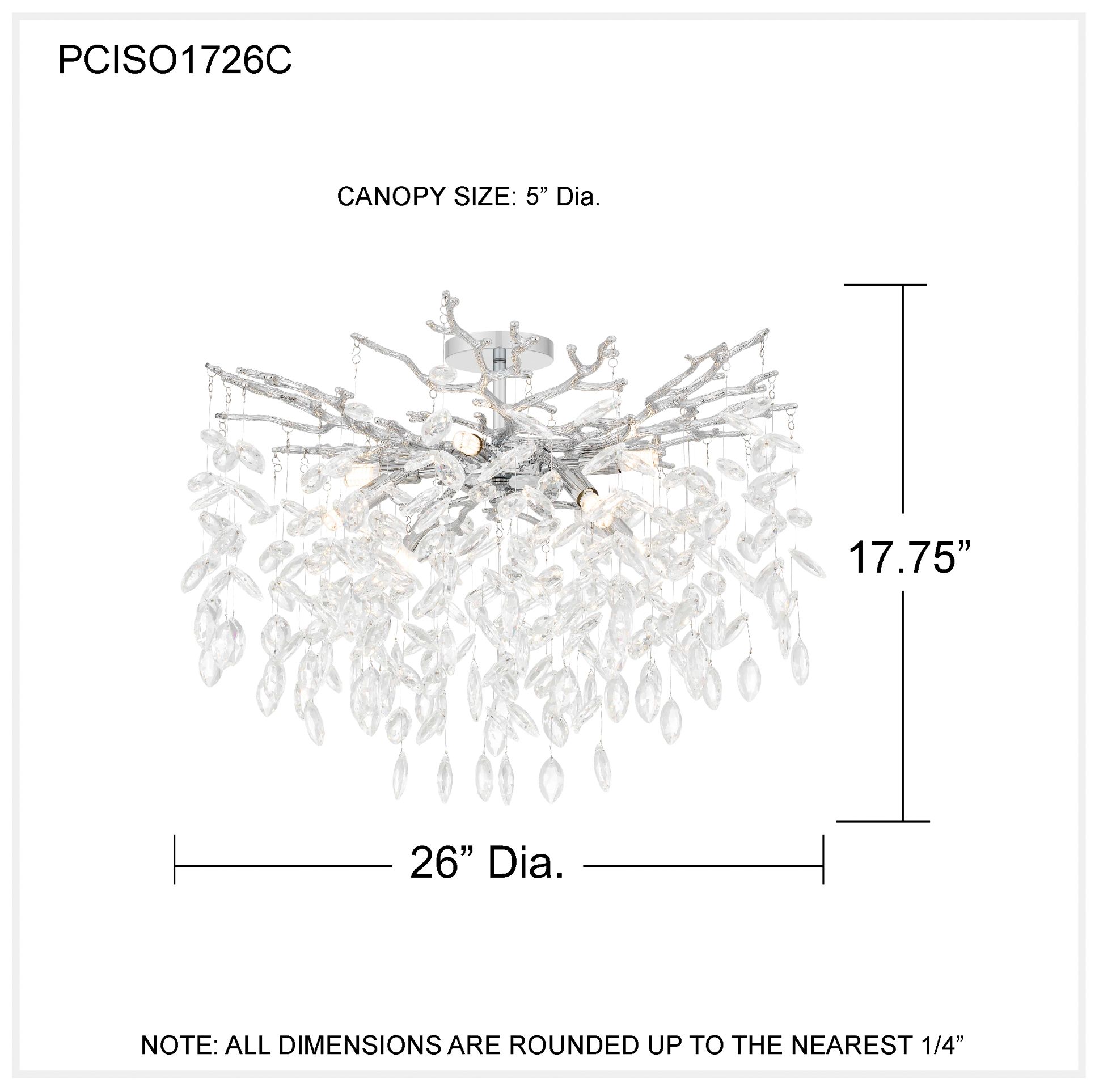Image 6 Isobel 8-Light Polished Chrome Semi-Flush Mount more views