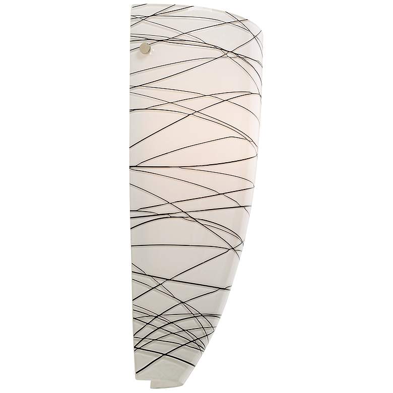 Isola 13 1/4&quot; High Black Striped Glass Wall Sconce more views