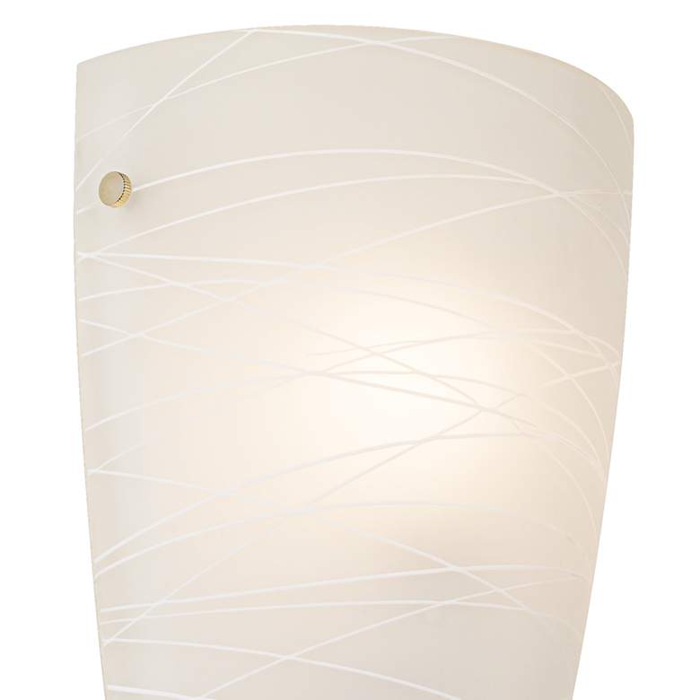 Image 3 Isola 13 1/4 inch High White Striped Glass Modern Wall Sconces Set of 2 more views