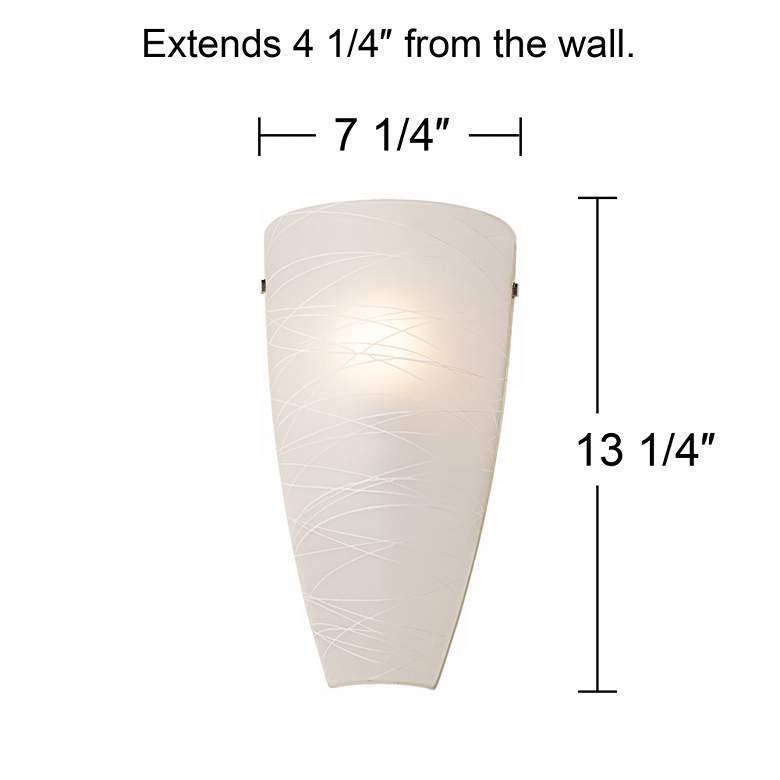 Image 6 Isola 13 1/4 inch High White Striped Glass Modern Wall Sconces Set of 2 more views