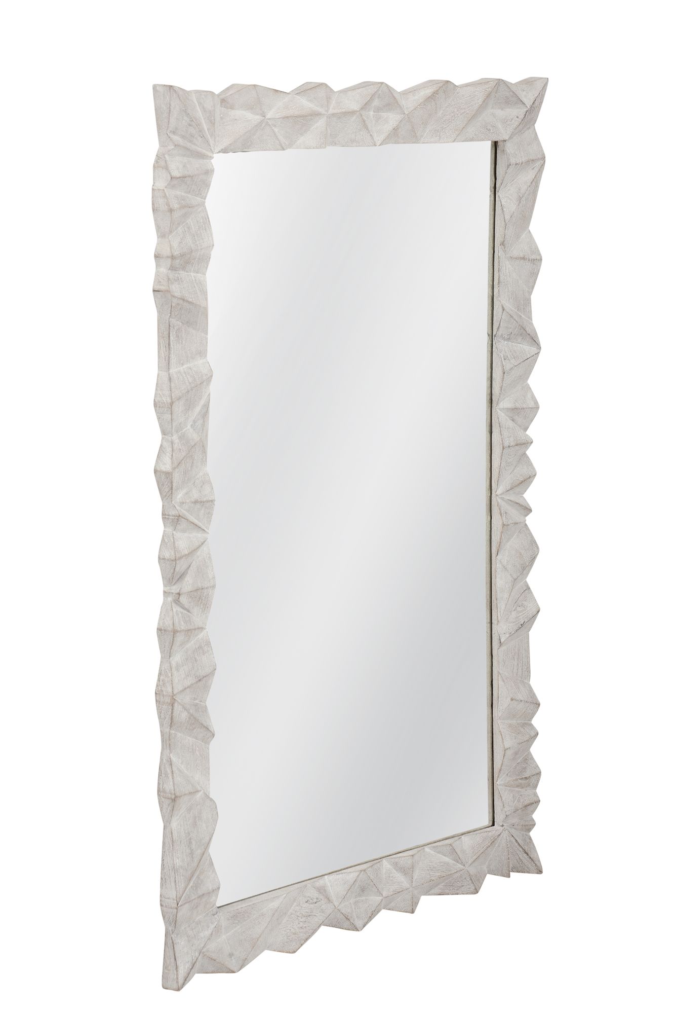 Image 2 Isola 36"L x 54"H Sandblasted White Wash Wall Mirror more views