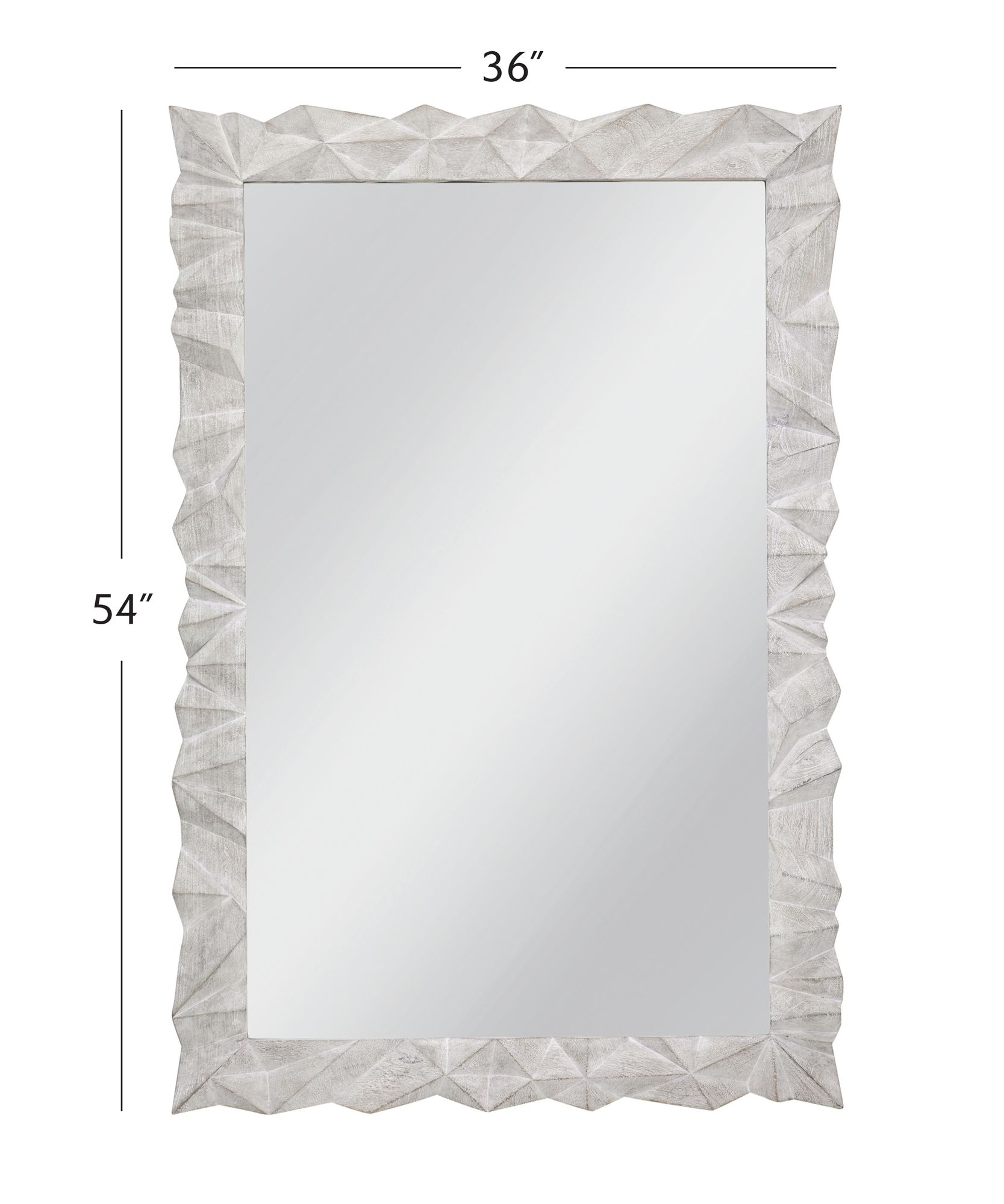 Image 4 Isola 36"L x 54"H Sandblasted White Wash Wall Mirror more views