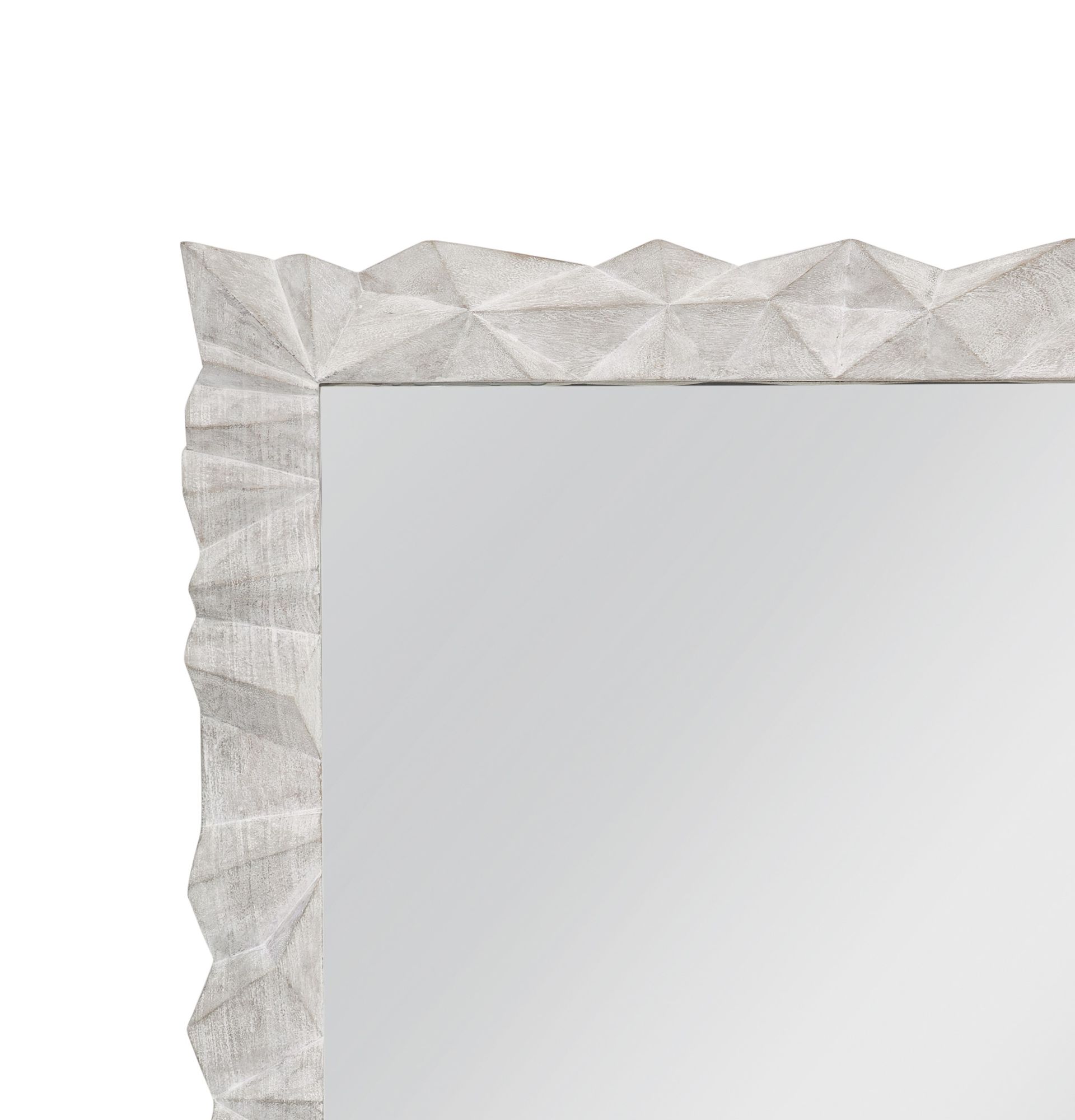 Image 5 Isola 36"L x 54"H Sandblasted White Wash Wall Mirror more views