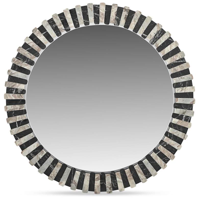 Image 1 Isolde Mirror Black and Beige Marble