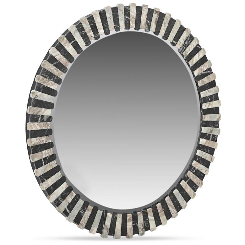 Image 2 Isolde Mirror Black and Beige Marble more views