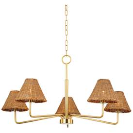 Image1 of Issa 6 Light Chandelier Aged Brass