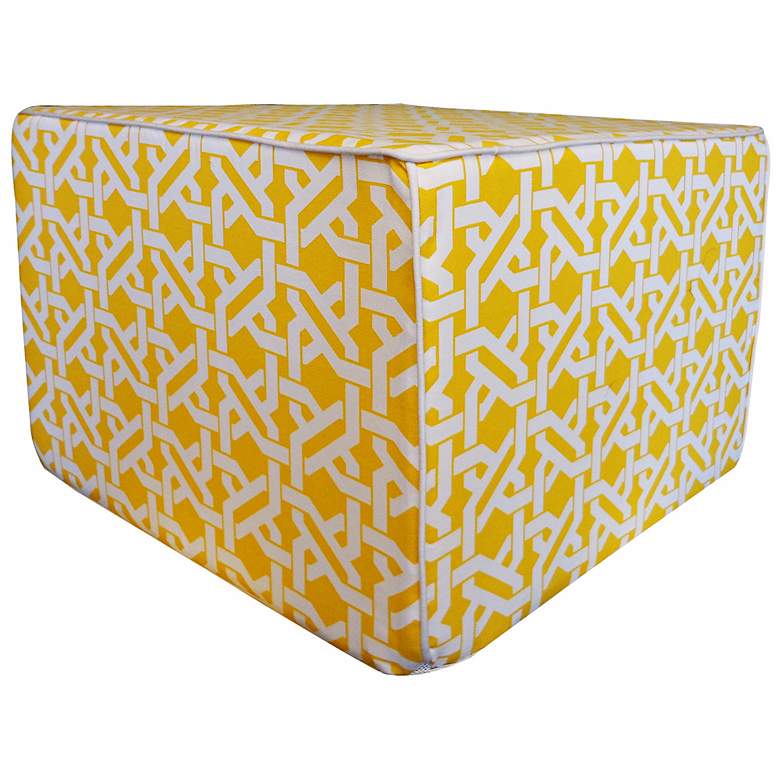 Image 1 Istanbul Weave Square Yellow Ottoman