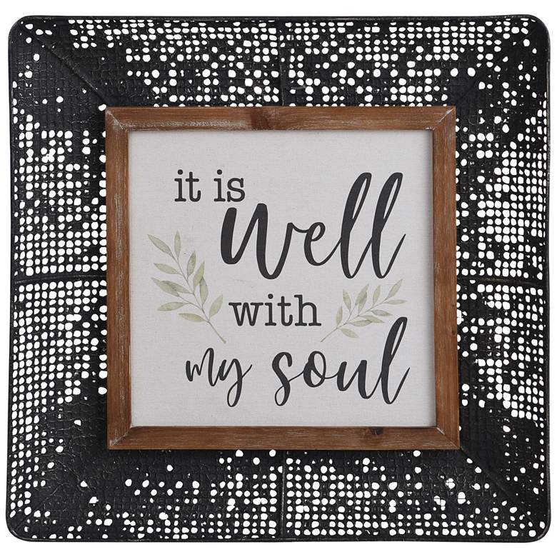 Image 1 It Is Well 24" Square Tray Metal Framed Wall Art