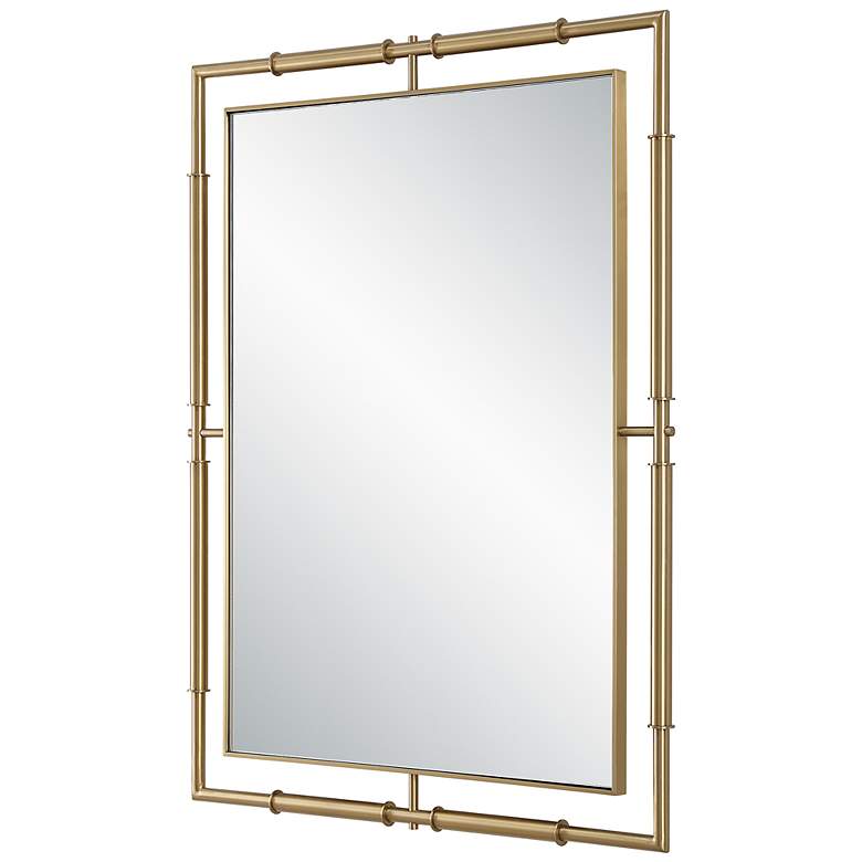 Image 5 It's All Connected Brass 30" x 40" Rectangular Wall Mirror more views