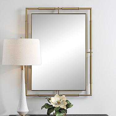 It's All Connected Brass 30" x 40" Rectangular Wall Mirror