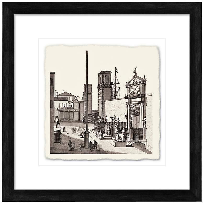Image 1 Italian City Rendering 20 1/2 inch Square Giclee Wall Art