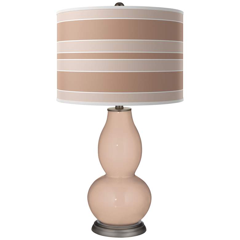 Image 1 Italian Coral Bold Stripe Double Gourd Table Lamp