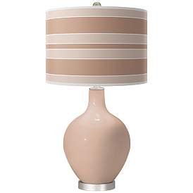 Image1 of Italian Coral Bold Stripe Ovo Table Lamp