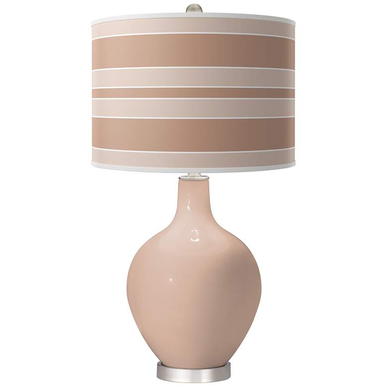 Image 1 Italian Coral Bold Stripe Ovo Table Lamp