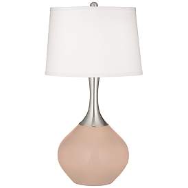 Image2 of Italian Coral Fog Linen Shade Spencer Table Lamp