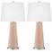 Italian Coral Leo Table Lamp Set of 2