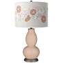 Italian Coral Rose Bouquet Double Gourd Table Lamp