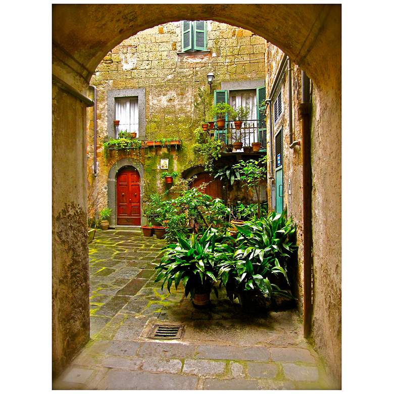 Image 1 Italian Courtyard 40" High Indoor-Outdoor Giclee Wall Art