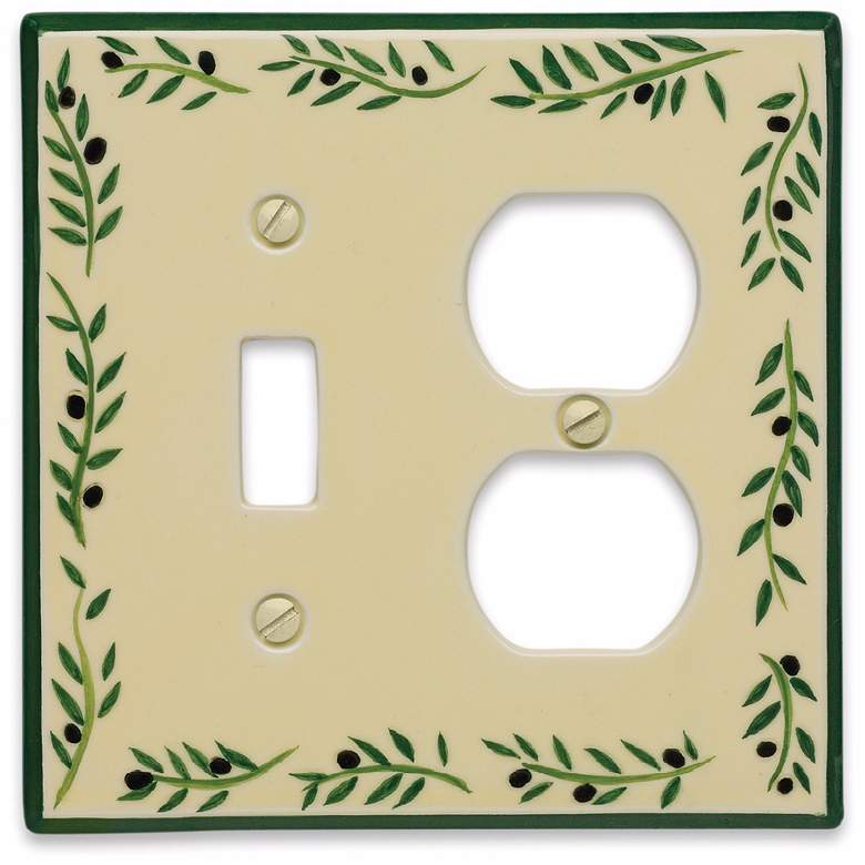 Image 1 Italian Olive Combination Ceramic Wall Plate