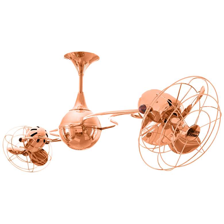Image 1 Italo Ventania 60" Polished Copper Rotational Ceiling Fan With Metal B