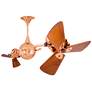 Italo Ventania 62" Polished Copper Rotational Ceiling Fan w/ Mahogany 