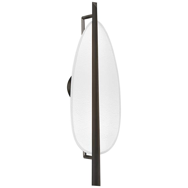 Image 1 Ithaca 24 inchH Black Nickel and White Plaster LED Wall Sconce