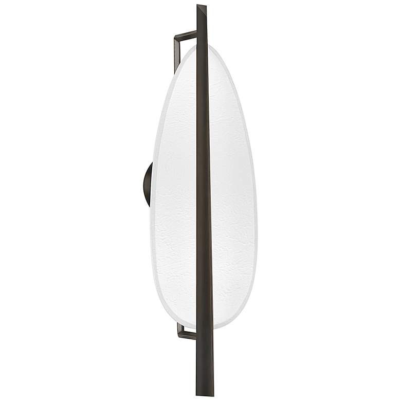 Image 1 Ithaca 24"H Black Nickel and White Plaster LED Wall Sconce