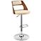 Itzan Adjustable Swivel Barstool in Chrome Finish with Cream Faux Leather
