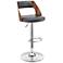 Itzan Adjustable Swivel Barstool in Chrome Finish with Gray Faux Leather