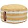 Itzel Yellow White Stripes Indoor/Outdoor Round Pouf Ottoman