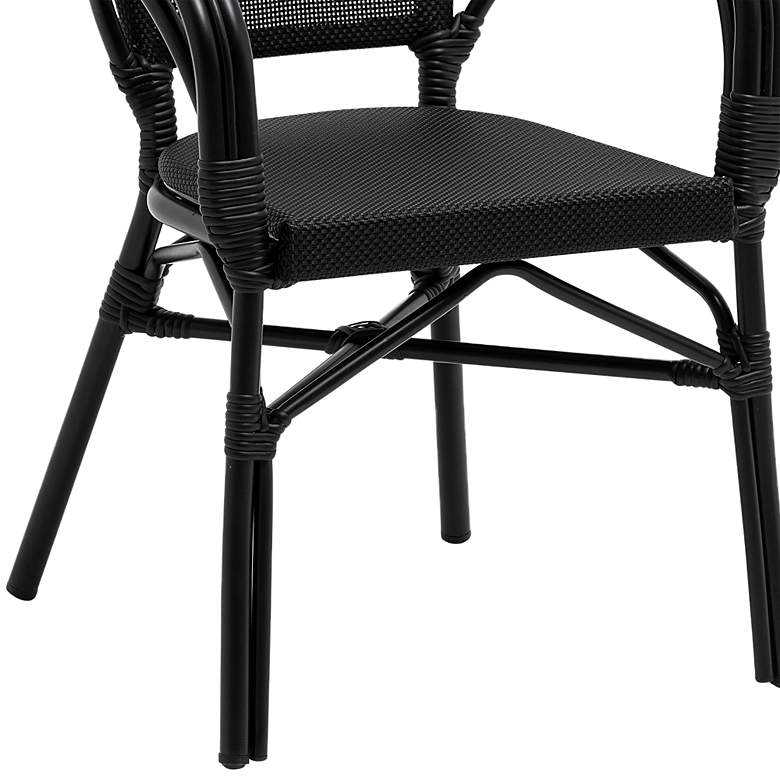 Image 3 Ivan Black Outdoor Stacking Armchairs Set of 2 more views