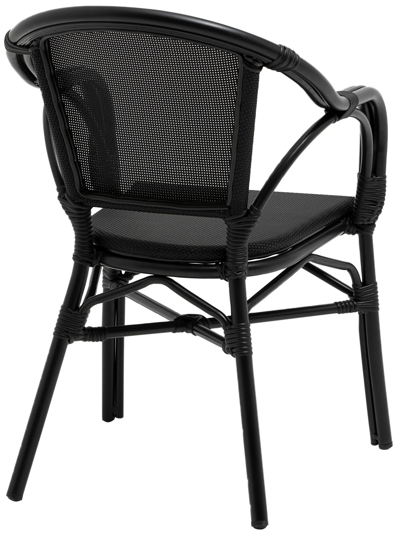 Ivan Black Outdoor Stacking Armchairs Set of 2