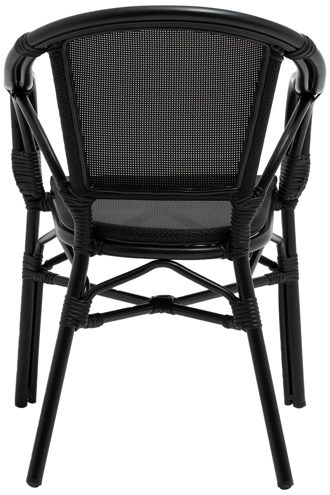Ivan Black Outdoor Stacking Armchairs Set of 2