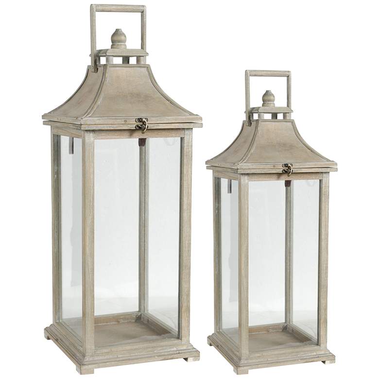 Image 1 Ivana Garden White Votive Candle Lanterns Set of 2