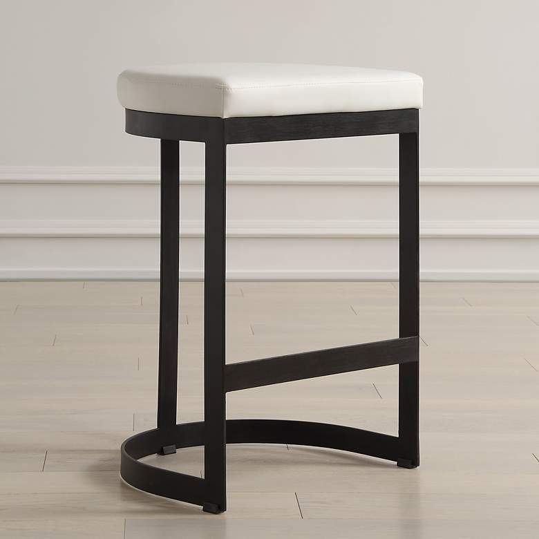 Image 1 Ivanna White and Black Counter Stool