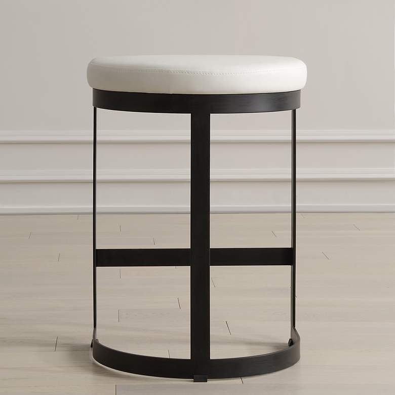 Image 4 Ivanna White and Black Counter Stool more views
