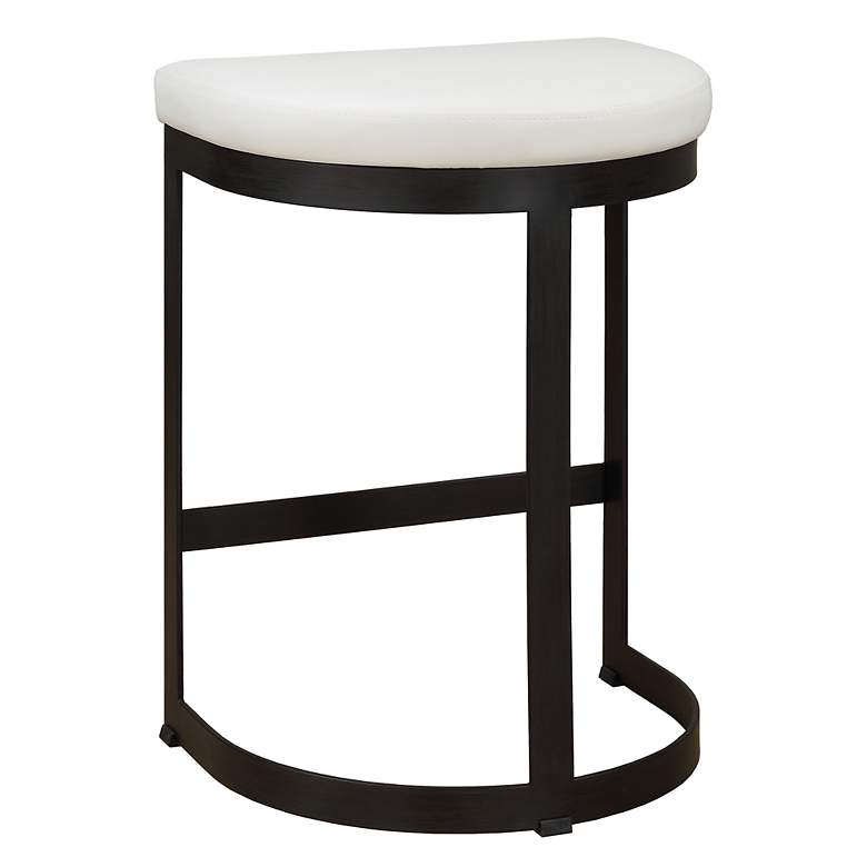 Image 6 Ivanna White and Black Counter Stool more views
