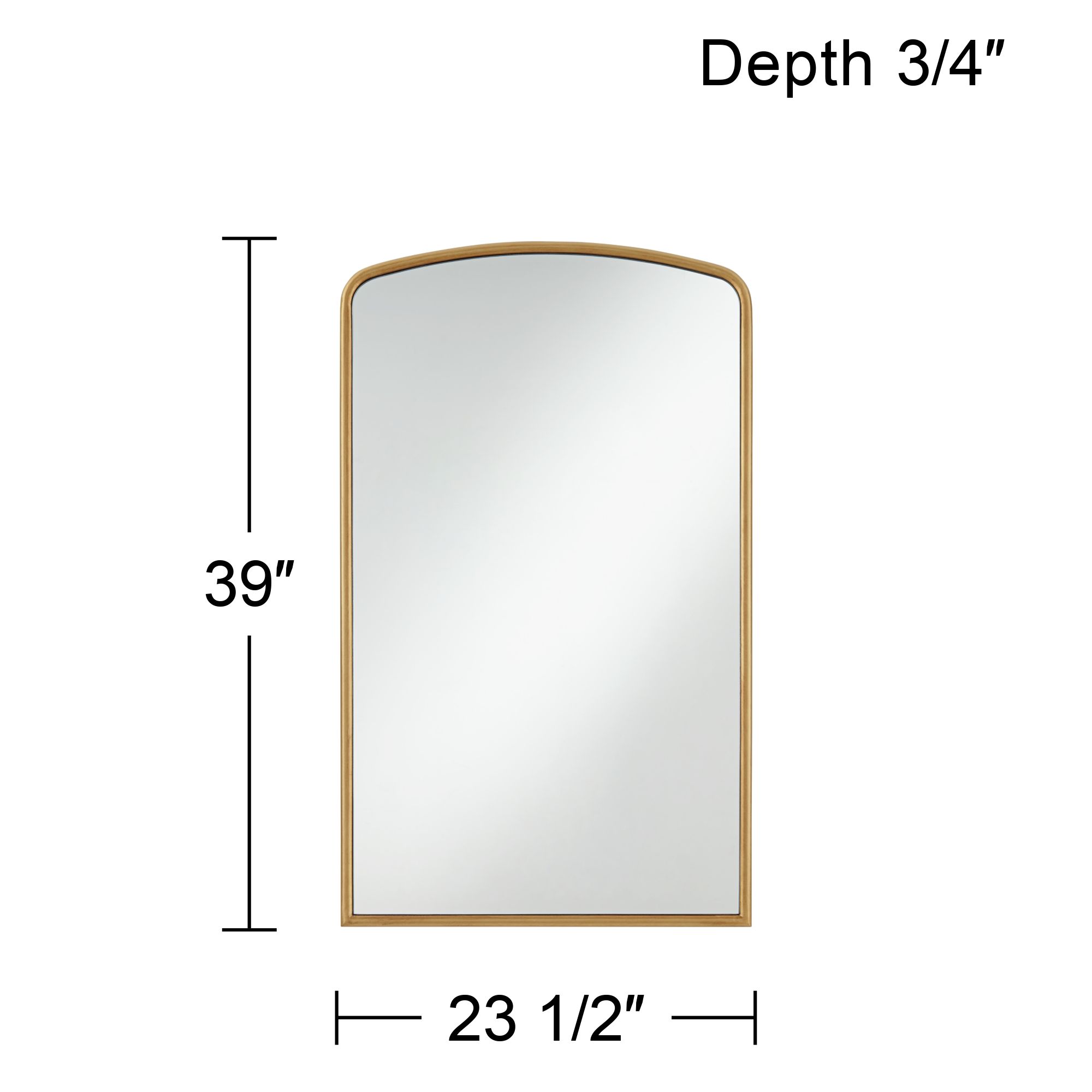 Ivanov Brush Gold 23 1/2" x 39" Arch Top Wall Mirror in scene