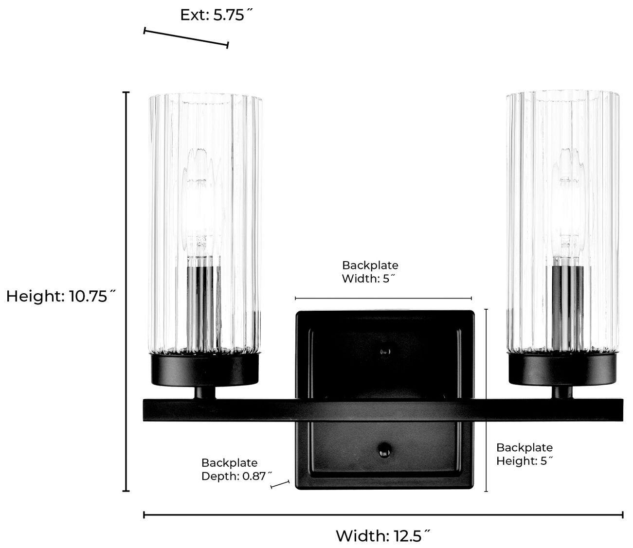 Iversen 12.5" Wide 2-Light Vanity in Brushed Nickel