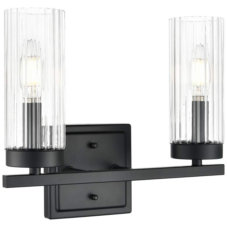 Image 2 Iversen 12.5" Wide 2-Light Vanity in Matte Black more views
