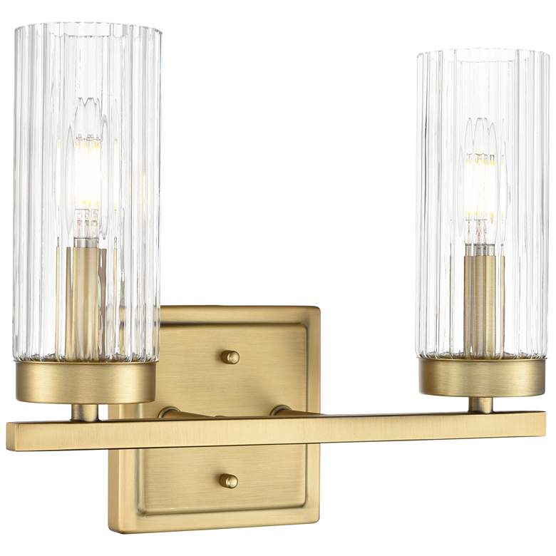 Image 1 Iversen 12.5" Wide 2-Light Vanity in Vintage Brass
