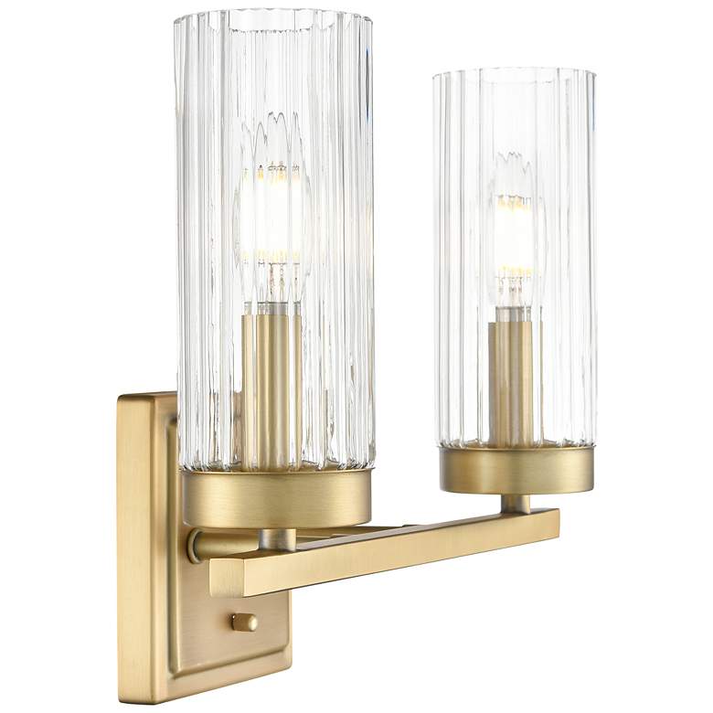 Image 4 Iversen 12.5" Wide 2-Light Vanity in Vintage Brass more views